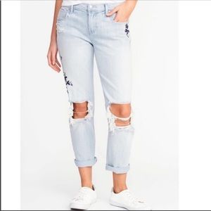 Old Navy Distressed Washed Boyfriend Jeans
